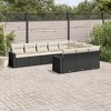 vidaXL 10 Piece Patio Sofa Set with Cushions Black and Cream - Without Table - 2 of 4