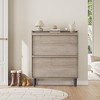 Shoe Cabinet with 2 Flip Drawers, Wooden Shoe Organizer Cabinet with Adjustable Shelf, Shoe Storage for Entryway - 3 of 4