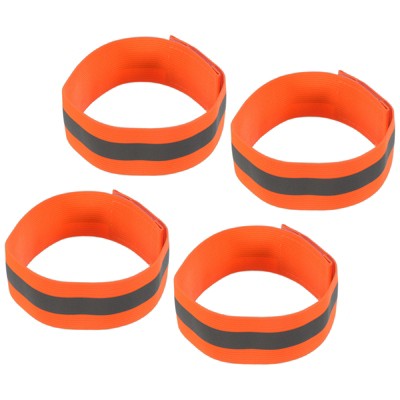 Unique Bargains Reflective Bands for Arm Wrist Ankle Leg 14x1.5 Inch Strip Wide Green 4 Pack