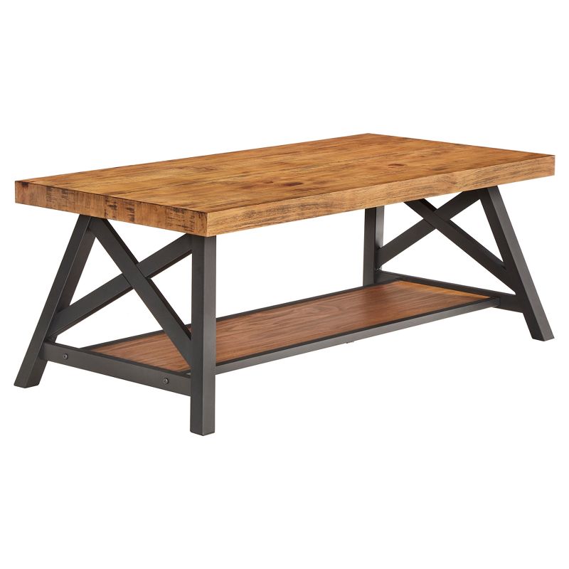 Lanshire Rustic Industrial Metal & Wood Cocktail Table - Inspire Q, 1 of 13