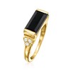 Ross-Simons Onyx and 2-2.5mm Cultured Pearl Ring in 18kt Gold Over Sterling - 3 of 4