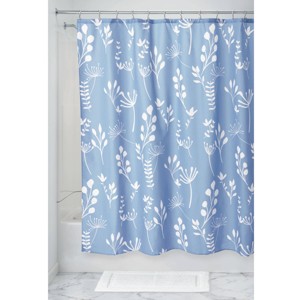 iDESIGN 72"x72" Isla Floral Fabric Bathroom Shower Curtain - 1 of 4