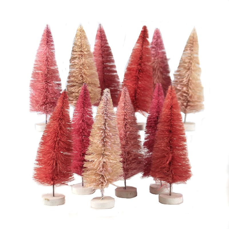Cody Foster Christmas Pink Hue Trees  -  Twelve Sisal Trees 6 Inches -  Bottle Brush  -  Bb98p  -  Sisal  -  Pink, 3 of 4
