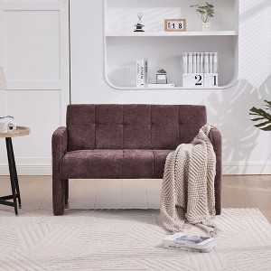 Kumasinova Modern Double Armchair Sofa,Upholstered Chenille 2-Seater Leisure Sofa with Dual Armrests,Sofa Couch for Living Room,Bedroom - 1 of 4