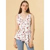 Allegra K Women's Sleeveless V Neck Tie Waist Asymmetric Hem Wrap Peplump Tops - 3 of 4
