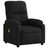 vidaXL Black Microfiber Recliner Chair - Manual Adjusting Lounge Seat With Vibration Massage And Convenient Side Pocket For Living Room - image 3 of 4