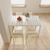 GlasFlength Accent Chairs Modern Striped Seating Waterproof Construction Sturdy Metal Legs For Patio Cafe Terrace, White, 21.06"*22.24"*32.28" - 2 of 4