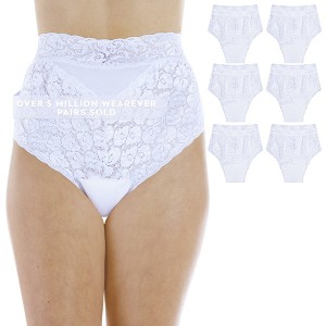 6-Pack Wearever Women's Lovely Lace Regular Absorbency Incontinence Panties - 1 of 4