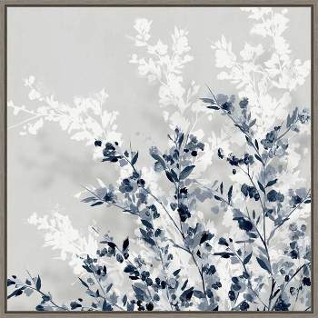 22" x 22" Blue Spring I by Isabelle Z Framed Canvas Wall Art Gray Wash - Amanti Art