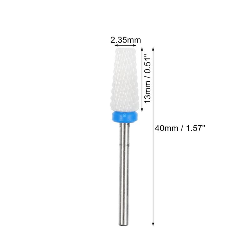 Unique Bargains Ceramic Tungsten Bit Electric Nail Drill File Cuticle Cleaner Tool for Rotary Nail Drill Machine Manicure Pedicure Polishing Kit Blue, 4 of 7