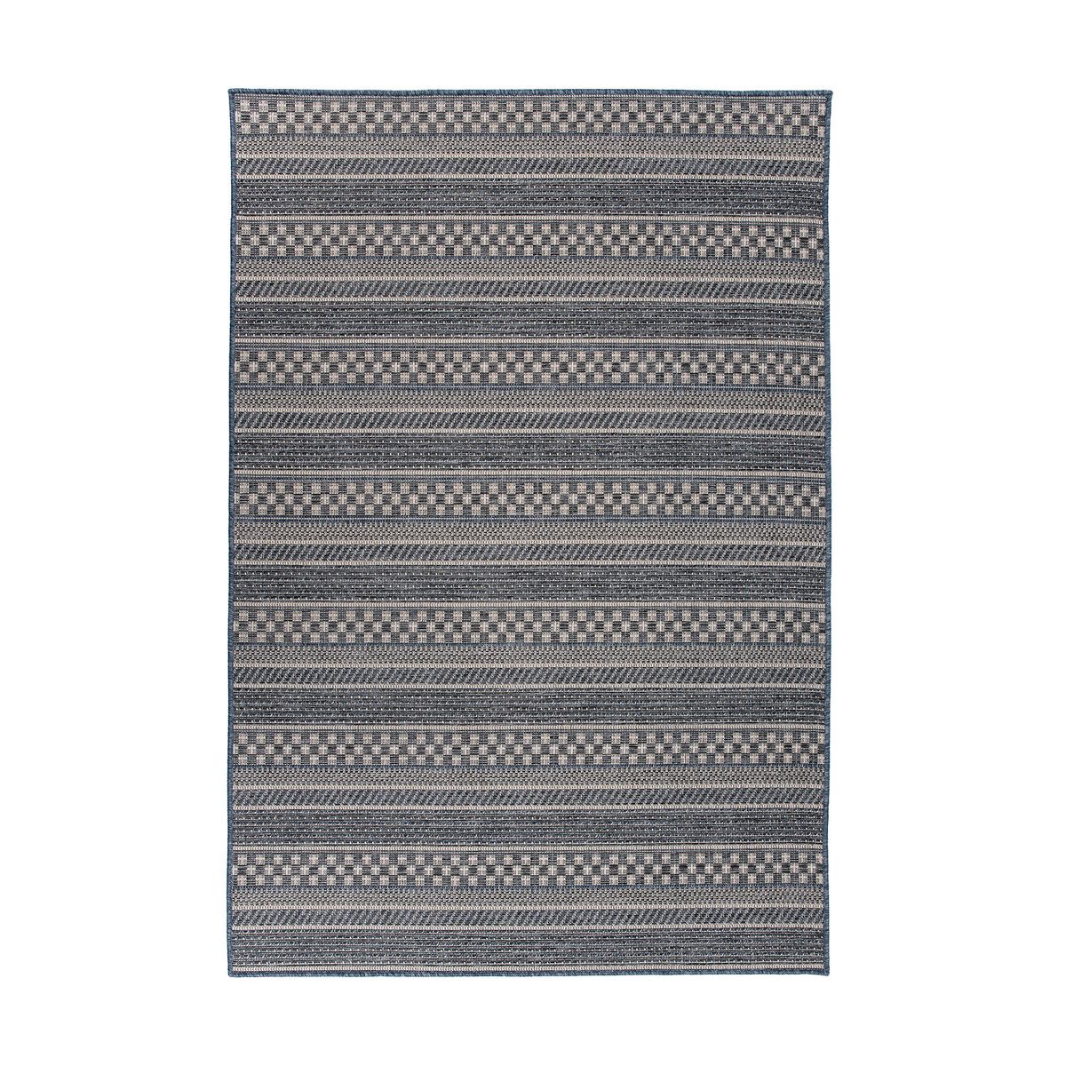 World Rug Gallery Bohemian Geometric Stripe Indoor/Outdoor Area Rug: Weather-Resistant, Low Pile