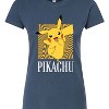 Women's - Pokémon - Pikachu Abstract Background Fitted Graphic T-Shirt - 2 of 3