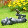 SPI Home Puppy Play Garden Sculpture – Whimsical 8" Tall Metal Dog Figurine for Outdoor Décor, Playful Pet-Inspired Yard Accent - 3 of 4