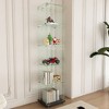 ACEPANO 62.9 in. H Floor-Standing 5-Tier Glass Display Cabinet with Single-Door Tempered Glass & Bookshelf for Home & Office-Black - 2 of 4