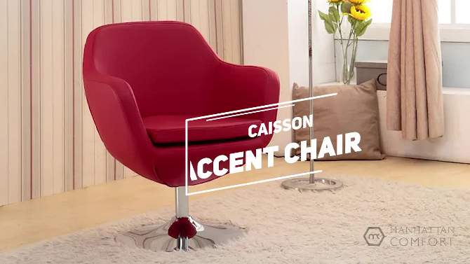 Caisson Faux Leather Swivel Accent Chair - Manhattan Comfort, 2 of 8, play video