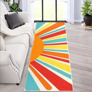 Coucheta Area Rug Machine Washable Non-Slip Modern Minimalist Accent Carpet for Living Room Bedroom Entryway,Multi-Color & Size - 1 of 4