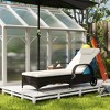Outsunny Patio Wicker Chaise Lounge, PE Rattan Outdoor Lounge Chair with Cushion, Height Adjustable Backrest & Wheels - 2 of 4
