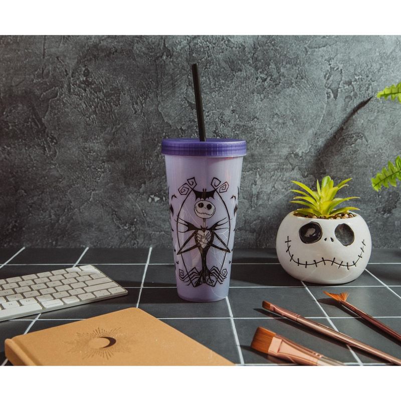 Silver Buffalo Disney The Nightmare Before Christmas Jack Color-Changing Plastic Tumbler, 3 of 7