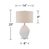 360 Lighting Lara 23" High Small Modern Coastal Accent Table Lamp Sand White Finish Single Oatmeal Shade Living Room Bedroom Bedside Nightstand House - 4 of 4