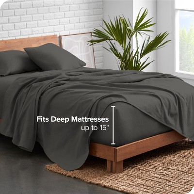 Organic Gray Cotton Flannel King Sheet Set