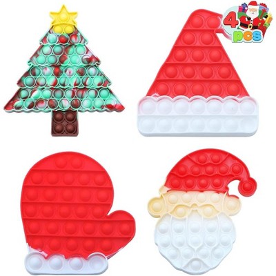 Syncfun 4pcs Christmas Fidget Toys Push Squeeze Pop Bubble Pop Anxiety ...