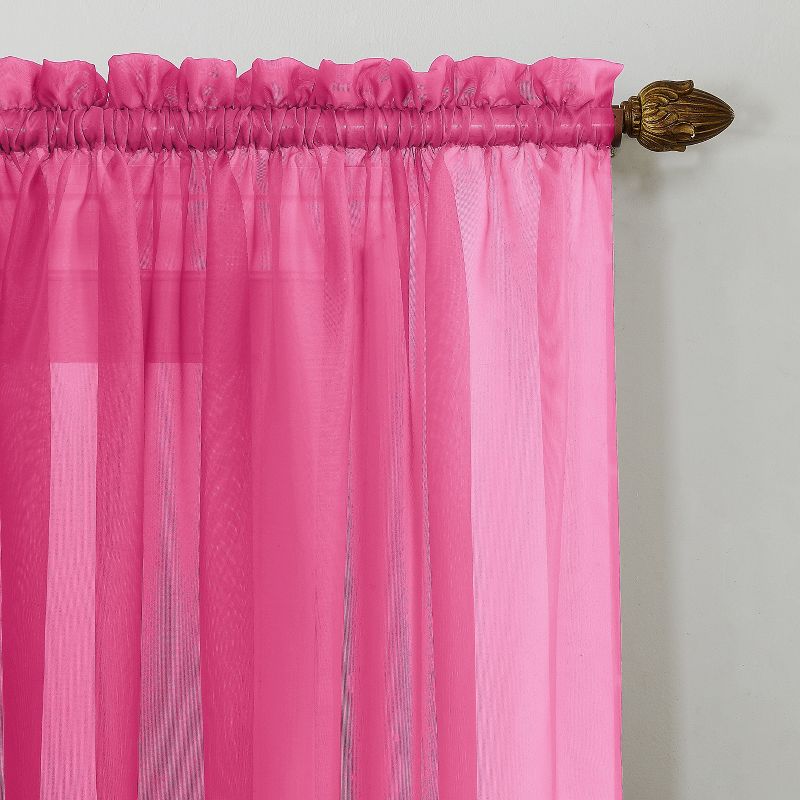 Calypso Voile Rod Pocket Sheer Curtain Panel - No. 918 , 3 of 7