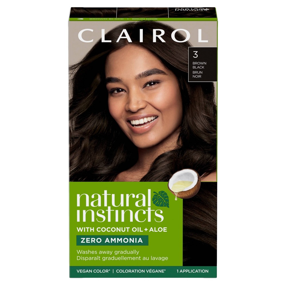 Instincts Clairol Demi-Permanent Hair Color Cream Kit - 3 Brown Black - 175ml: For All Hair Types