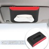 Unique Bargains Car SUV Sun Visor Napkin Holder Tissue Clip Holder Box Faux Leather Red Black 9.29"x5.08"x1.97" - 2 of 4