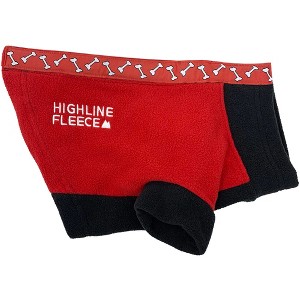 Doggie Design Highline Fleece Dog Coat With Rolling Bones-Red and Black - 1 of 1