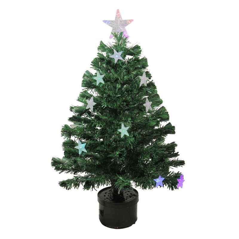 Northlight 3' Prelit Artificial Christmas Tree Color Changing Fiber Optic LED, 1 of 4