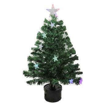 Northlight 3' Prelit Artificial Christmas Tree Color Changing Fiber Optic LED