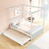 Full Size Canopy Bed with Twin Trundle for Bedroom or Apartment - 4 of 4
