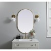 Elegant Lighting Metal Frame Oval Mirror 24x36 Inch in Brass - 2 of 4