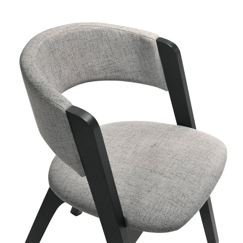 Set of 2 Rowan Upholstered Dining Chairs Black Finish - Armen Living, 6 of 9