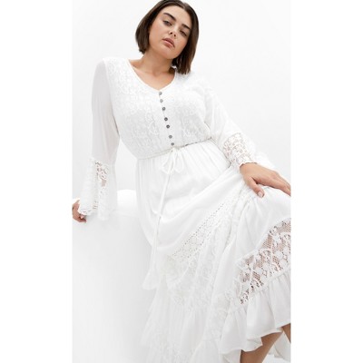 Women's Plus Size Tisha Lace Maxi Dress - ivory | CITY CHIC