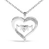 Haus of Brilliance Sterling Silver Diamond Accent MOM with Heart Pendant Necklace - 2 of 4