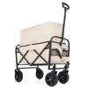 VisioGear Multi-use Bag Collapsible Foldable Wagon Cart, Beach Wagon Grocery Cart with Liner Bag and Cover, Cream, 25.98"*17.32"*37.4" - 4 of 4