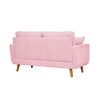 2-Seater Corduroy Mid-Century Sofa with Flared Arms, Solid Wood Frame and 2 Throw Pillows for Apartment or Small Living Room - 4 of 4