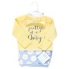 Hudson Baby Infant Girl Gown, Swaddle Blanket and Cap or Headband, Pretty As A Daisy, 0-6 Months - 2 of 4