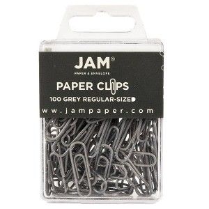 JAM Paper 1" 100pk Colored Standard Paper Clips - 1 of 4