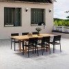 Amazonia Lapa 7pc Aluminum and Teak Finish Wood 100% FSC Rectangular Extendable Patio Dining Set Black - 2 of 4