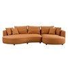 VYNXARIA Modern Sectional curved Sofa Couch for Living Room,Upholstered 5-Seat Sofa Couch Eco-leather Couch Set for Apartment Office,Orange - 3 of 4
