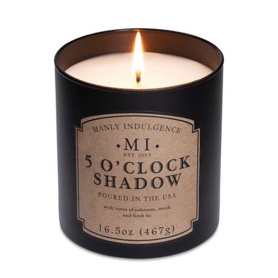16.5oz Matte Black Glass Jar Soy Candle with Masculine Scent