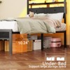 Twin Bed Frames with Charging Station and LED Lights Wood Headboard with 2 Fabric Drawers and Storage Shelves Platform Bed with Metal Slats - 3 of 4