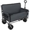 NAYSAYE Wagon Convertible Folding Utility Cart with Bench and All Terrain Wheels for Outdoor Adventures, Gray, 37"*24.02"*40.94" - 2 of 4