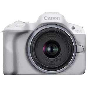 Canon EOS R50 Mirrorless Camera w/ RF-S 18-45mm F4.5-6.3 IS STM Lens -White 5812C012 - 1 of 4