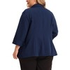 Agnes Orinda Women's Plus Size Office Button Front 3/4 Roll-Up Sleeve Peplum Work Blazers - 4 of 4