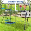 Gulches 4-in-1 Backyard Swing Set - Belt Swing, Hammock Swing, Trampoline & Basket Rim, Heavy Steel A-Frame, Adjustable Ropes, Easy Assembly - 4 of 4