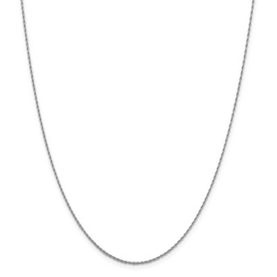 Black Bow Jewelry 1.3mm 14k White Gold Classic Solid Rope Chain Necklace
