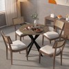 VYNXARIA 31.5 Inch Round Dining Table, Small Circle Kitchen Table with Metal Black Legs for 2-4 people,Modern Dining Room Table, Brown (only table) - 3 of 4